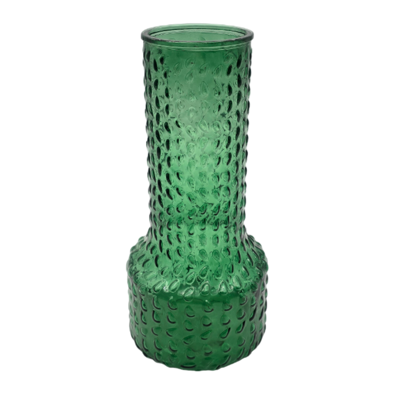 Florero Decorativo De Vidrio Con Diseño Base Ancha Verde 30-0