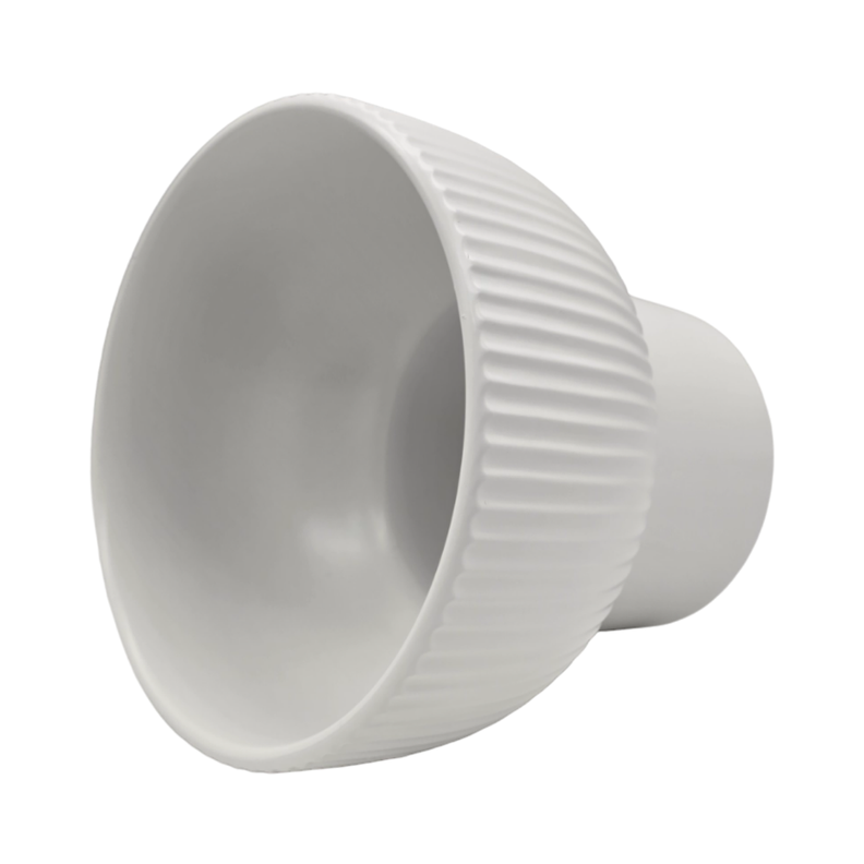 Macetero Maceta De Ceramica Copon Lineas Blanco Mate M-4