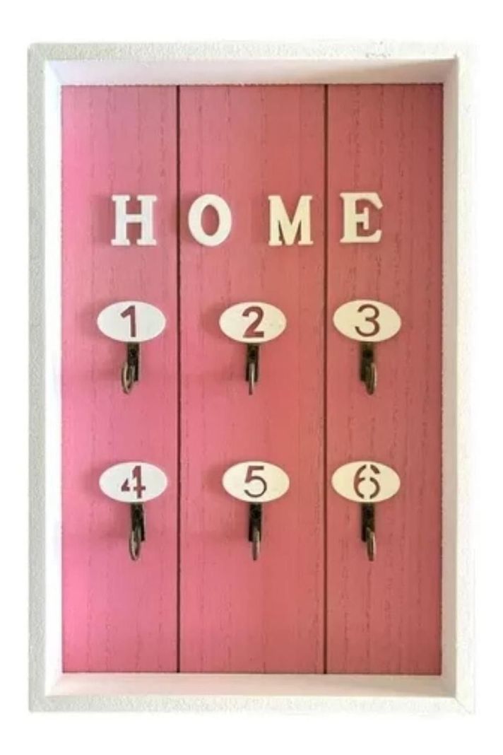 Porta Llave De Madera Cuadro Colgador Decorativo Para Llaves-0