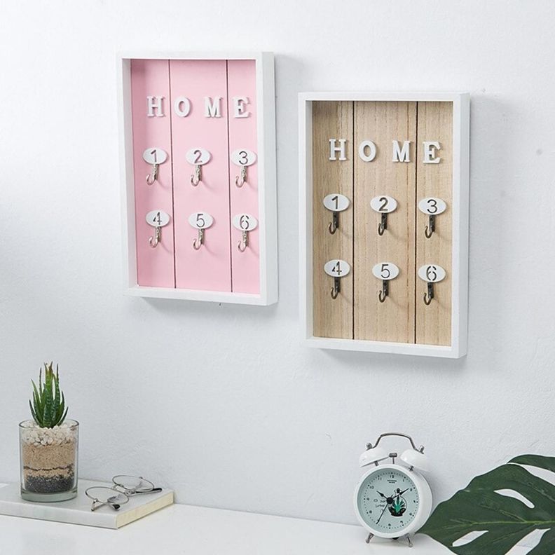 Porta Llave De Madera Cuadro Colgador Decorativo Para Llaves-2