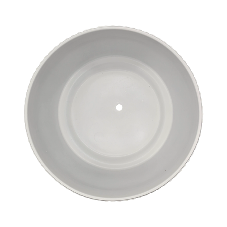 Macetero Maceta De Ceramica Blanco Lineas Verticales Pequeño-5