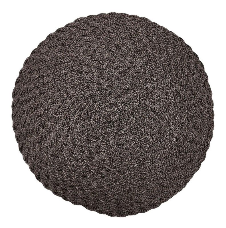Set 6 Individuales Circulares Trenzados Completo Color Cafe-0