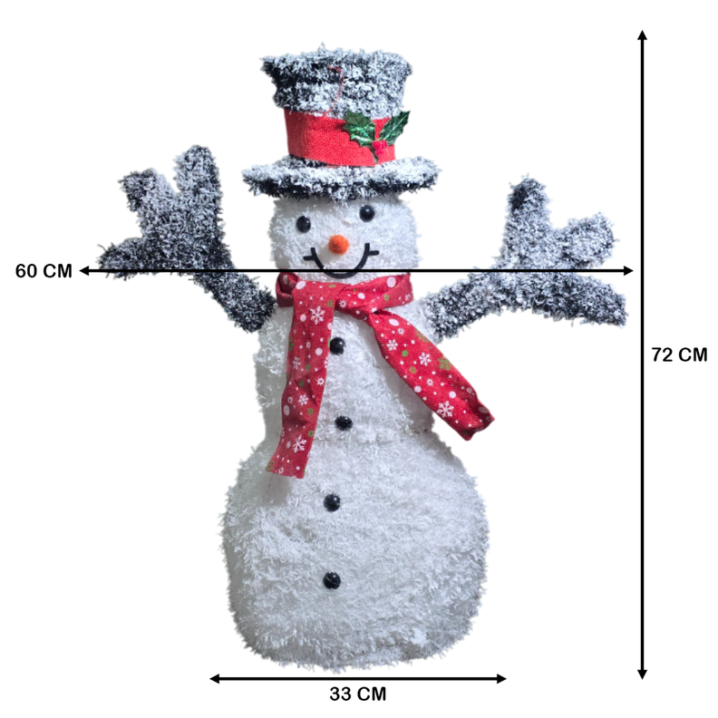 Muñeco De Nieve Navideño De Navidad Luz Led Calida 70 CM-3