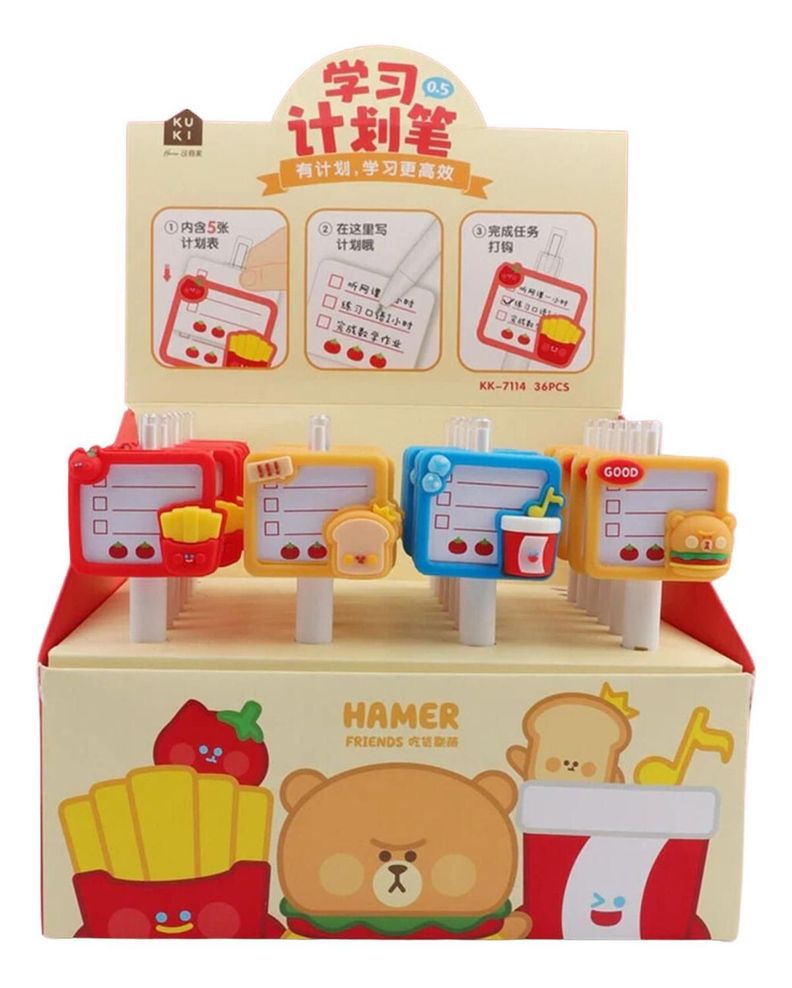 Set 4 Lapices Con Cartelito Comida De Adornos Kawaii-0