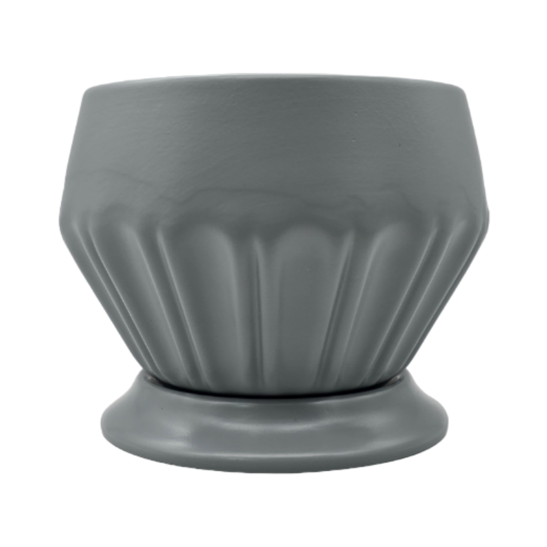 Maceteros Maceta De Ceramica Diamante Elegante Gris M-0
