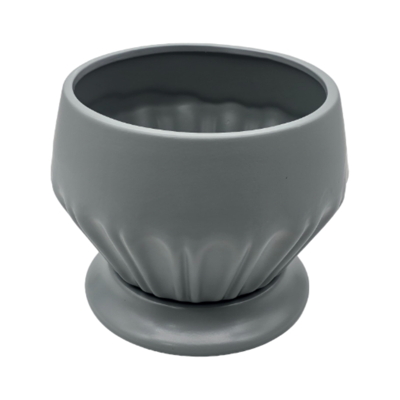 Maceteros Maceta De Ceramica Diamante Elegante Gris M-2