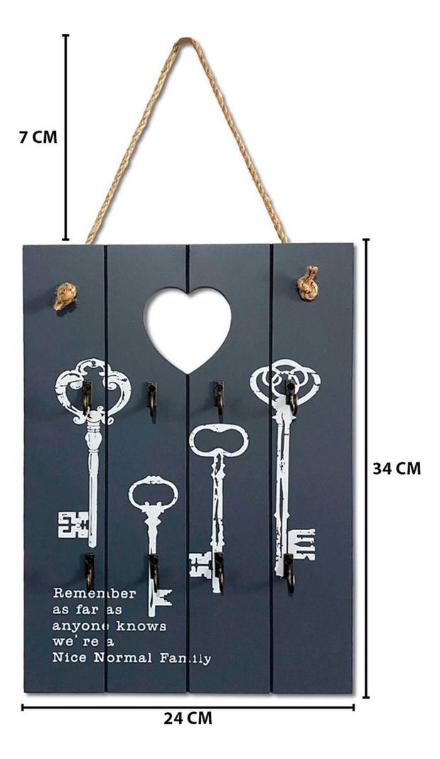 Porta Llave De Madera Colgador Para Llaves Decorativo Cuadro-3