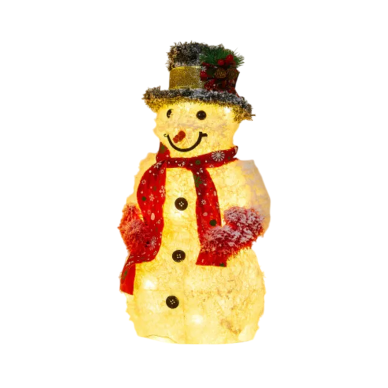 Muñeco De Nieve Navideño De Navidad 50 CM Luz Led Calida-0