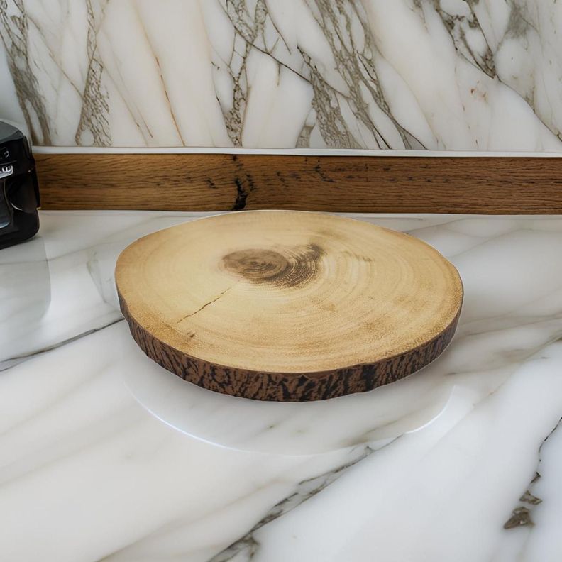 Soporte Base Para Ollas Calientes Diseño Tronco De Madera M-3