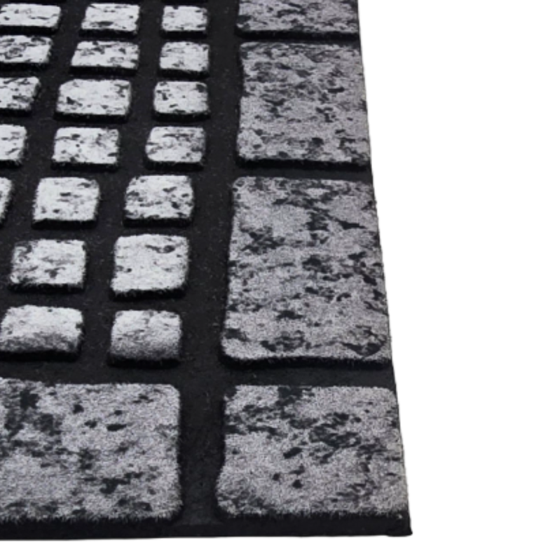 Alfombra Limpiapies Felpudo Alfombra De Entrada Piedras Gris-1