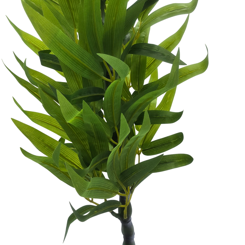 Planta Artificial Bambu Decorativa Macetero Plastico Negro-1