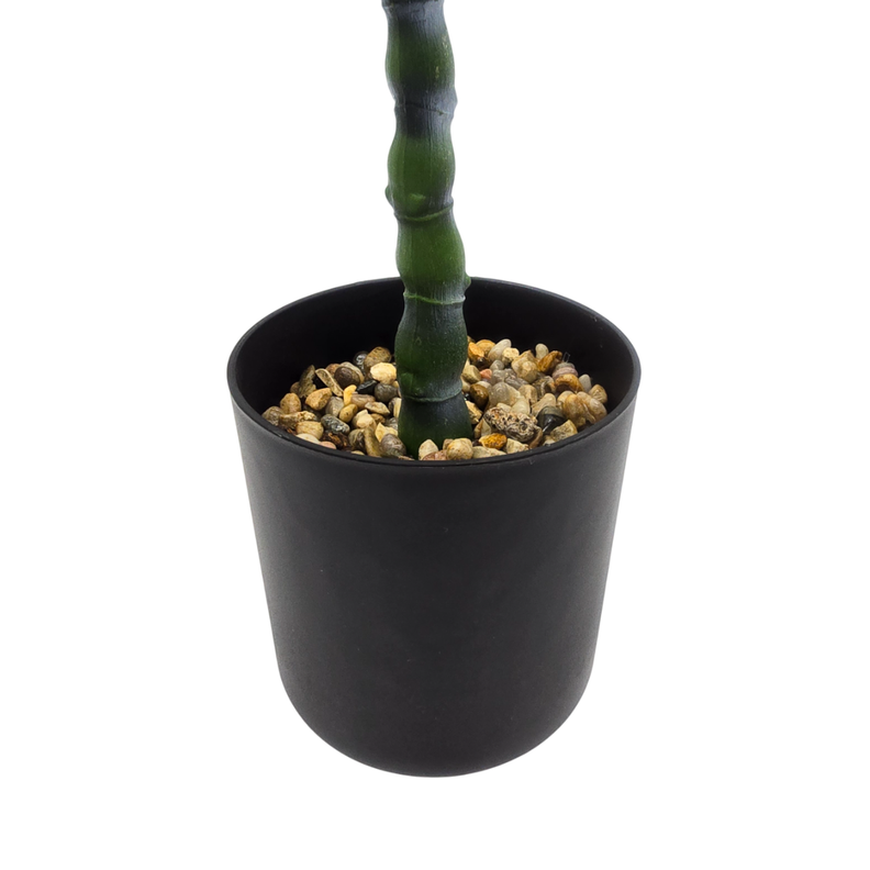 Planta Artificial Bambu Decorativa Macetero Plastico Negro-2