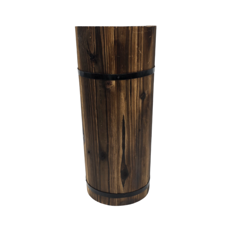 Macetero De Madera Tipo Barril Largo Alto Jardin Terraza M-1