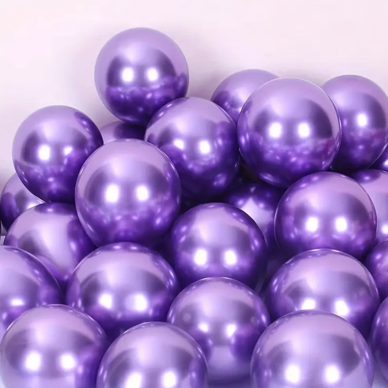 Globos Morado Metalizado 50 Unidades Tamaño 25 Cm-2