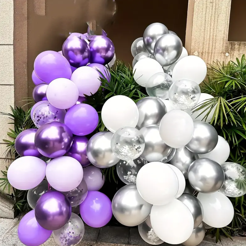 Globos Morado Metalizado 50 Unidades Tamaño 25 Cm-6
