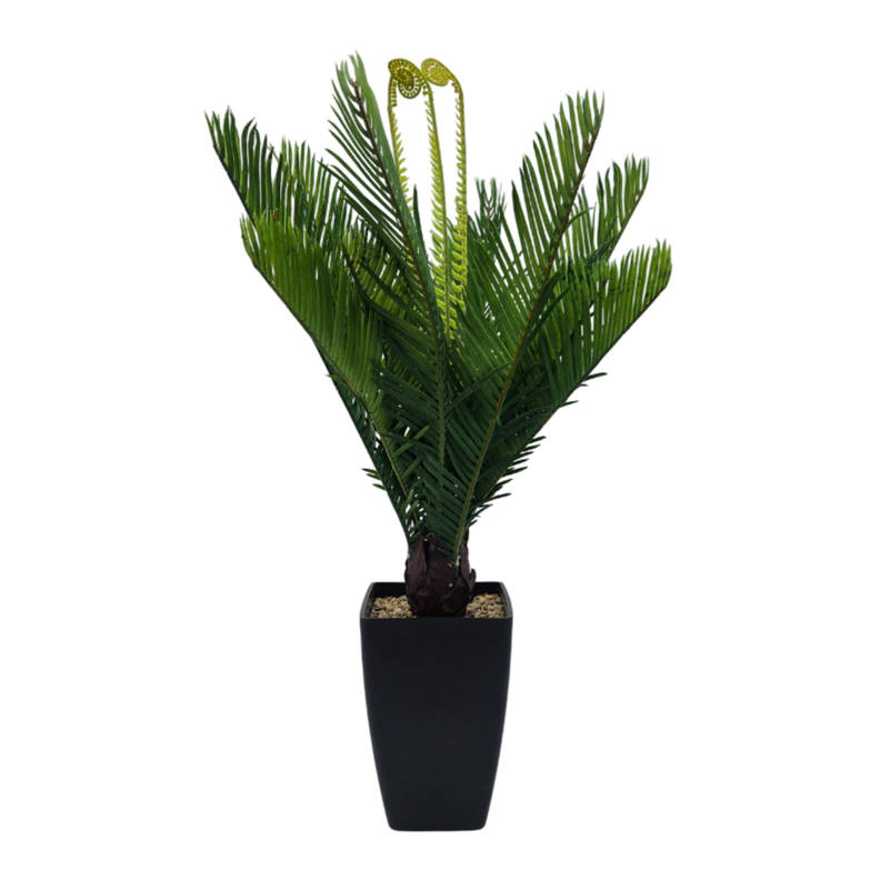 Planta Artificial Palmera Macetero Plastico Negro Grande-0