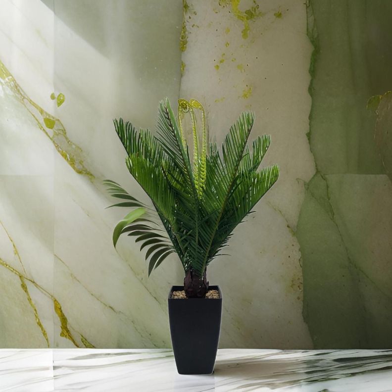 Planta Artificial Palmera Macetero Plastico Negro Grande-3