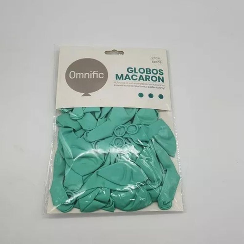 Globos Verde Agua Macaron 50 Unidades Tamaño 25 Cm-1