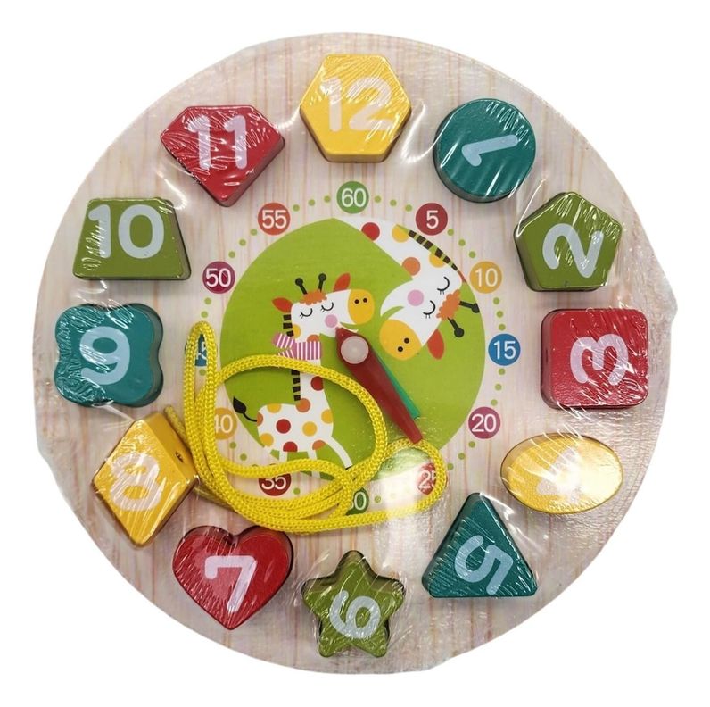 Juegos Juguete Educativo Reloj De Encaje Madera-2