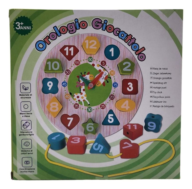 Juegos Juguete Educativo Reloj De Encaje Madera-3