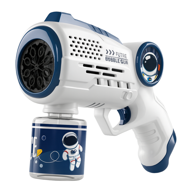 Pistola de Burbujas Automatica Diseno Astronauta Infantil Azul