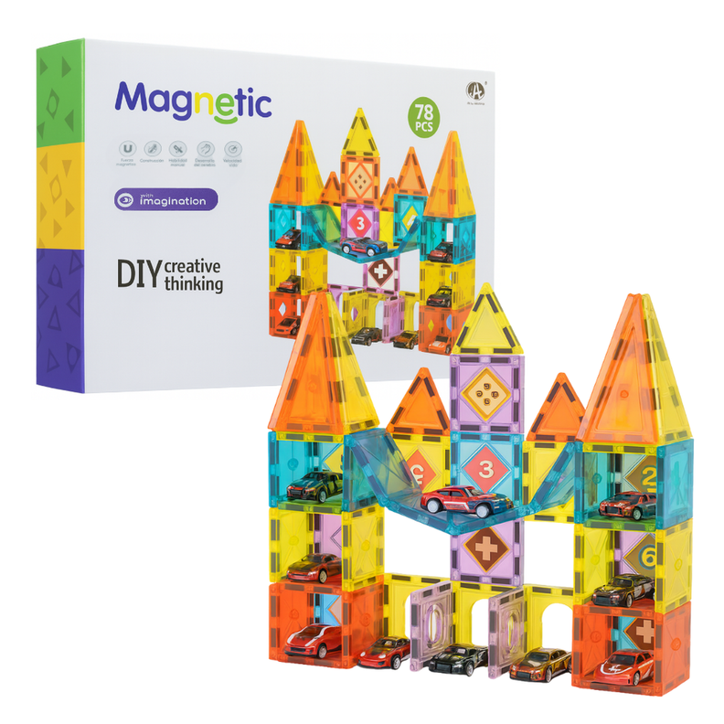 Juego Bloques Magneticos Construccion 78 Piezas Educativo Blanco