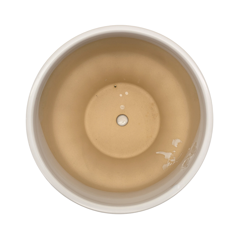 Macetero Maceta De Ceramica Blanco Patrones Beige Alto L-5