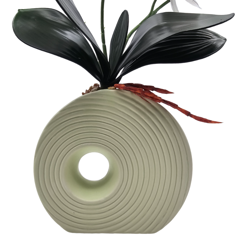 Planta Artificial Orquidea Decorativa Macetero De Ceramica M-6