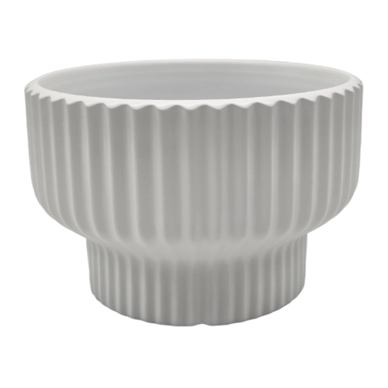 Maceteros Maceta De Ceramica Estilo Copon Blanco Mate S-0