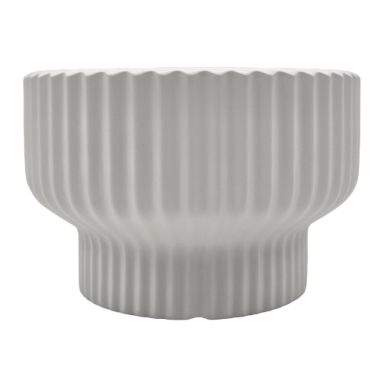 Maceteros Maceta De Ceramica Estilo Copon Blanco Mate S-1