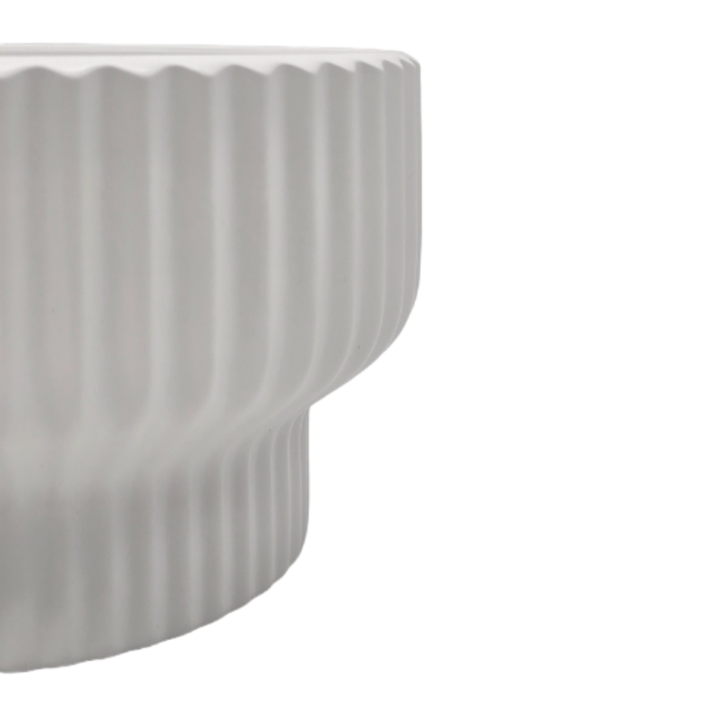 Maceteros Maceta De Ceramica Estilo Copon Blanco Mate S-8