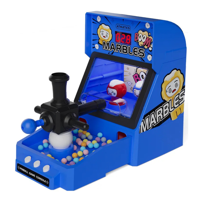 Juguete Maquina Pinball De Mesa Infantil Con Pelotitas Juego Azul