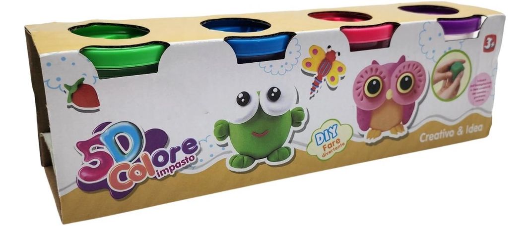 Set De Masas 4 Colores Latas Plasticina Didactica Plastilina-0
