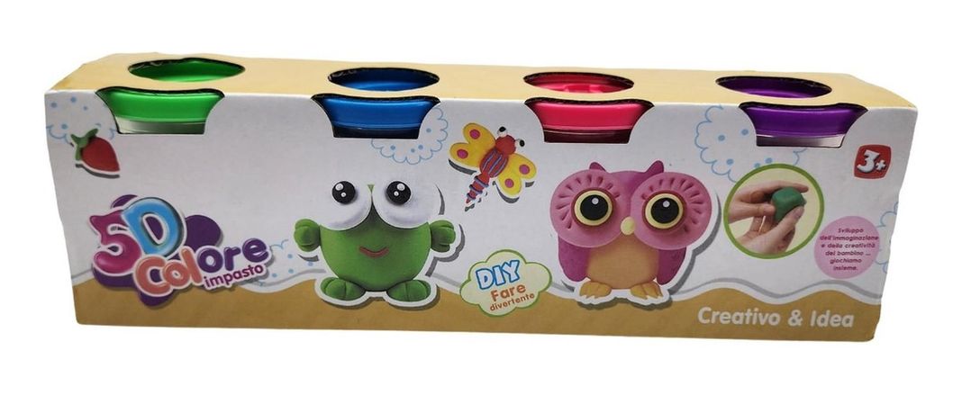 Set De Masas 4 Colores Latas Plasticina Didactica Plastilina-1