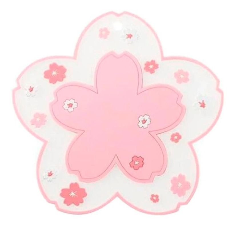 Porta Vaso Hoja De Sakura Kawaii Cute Posavasos Silicona-0