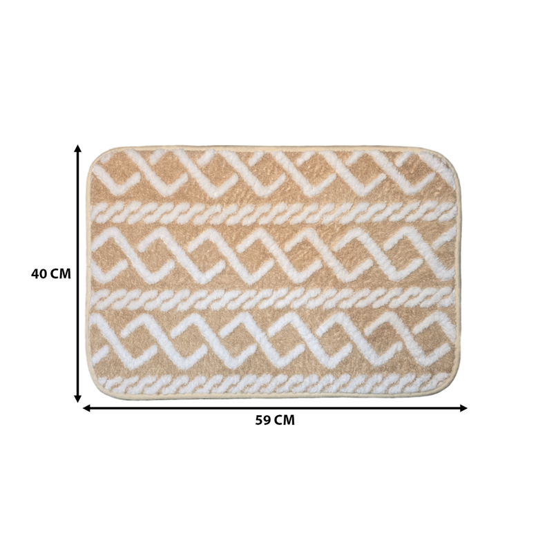 Alfombra De Baño Piso Extra Suave y Absorbente Diseño Trenza-1