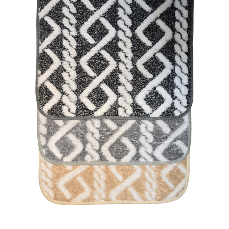Alfombra De Baño Piso Extra Suave y Absorbente Diseño Trenza-2