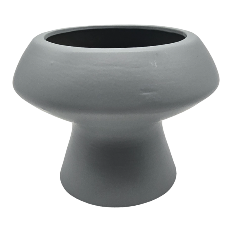 Macetero Maceta De Ceramica Con Forma De Seta Gris Deco-1