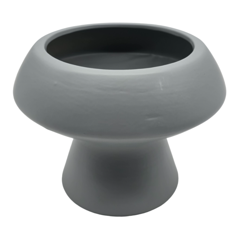 Macetero Maceta De Ceramica Con Forma De Seta Gris Deco-2