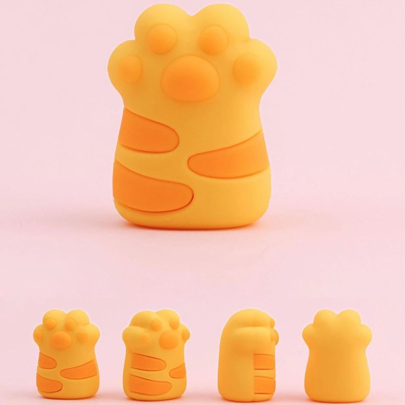 Set 2 Gomas De Borrar Patita De Gato Kawaii Colores-2