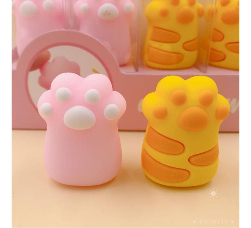 Set 2 Gomas De Borrar Patita De Gato Kawaii Colores-3