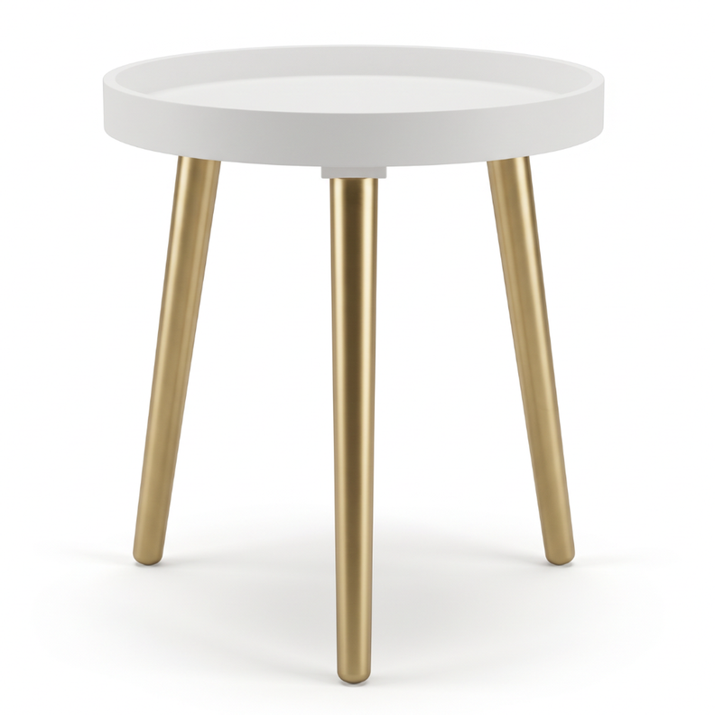 Mesa De Centro Redonda Lateral Salon Mesa De Centro Blanca Blanco
