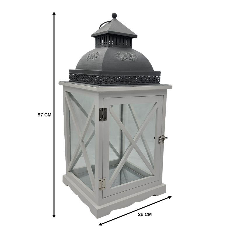 Set 2 Farol Calentador De Vela Costero De Madera Blanca-4