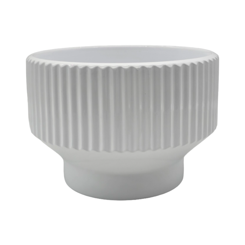 Macetero Maceta De Ceramica Copon Blanco Brillante S-0