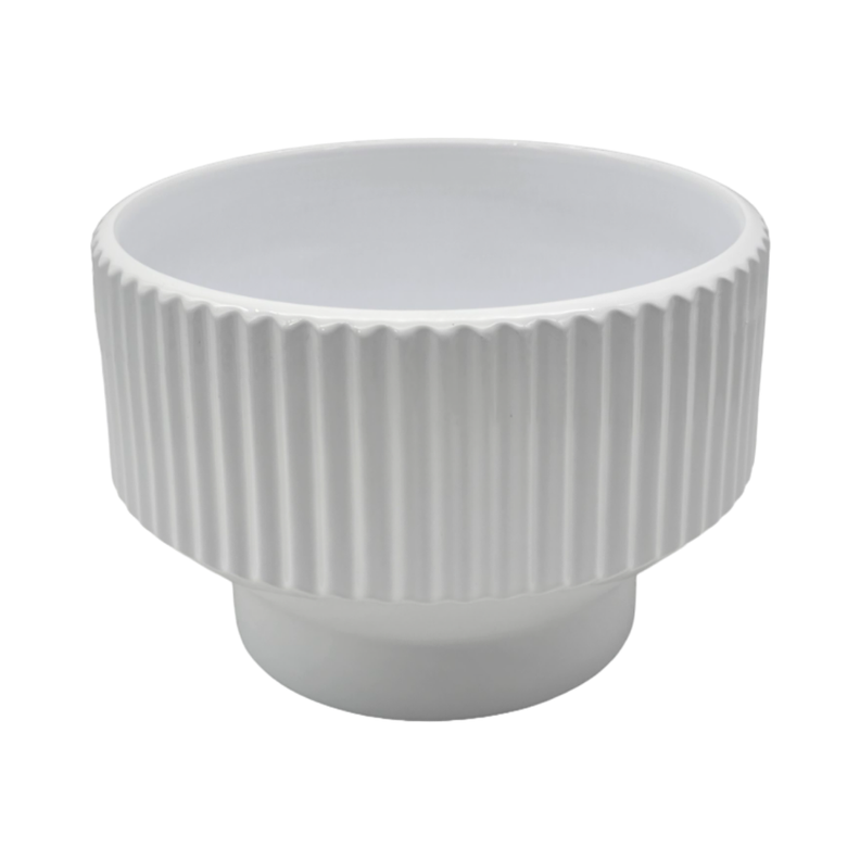 Macetero Maceta De Ceramica Copon Blanco Brillante S-1