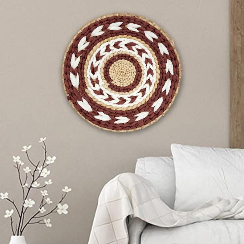 Circulo Decoración De Mimbre Para Pared Casa Terraza Variado-3