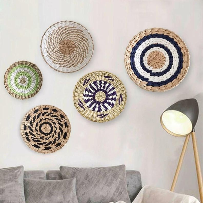 Circulo Decoración De Mimbre Para Pared Casa Terraza Variado-5