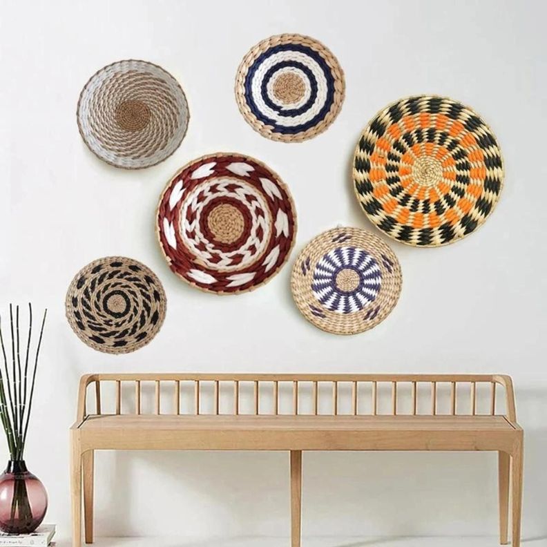 Circulo Decoración De Mimbre Para Pared Casa Terraza Variado-7