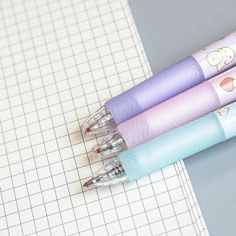 Set 6 Boligrafos Tinta Gel Negro Cute Kawaii 6 Diseños Color-2