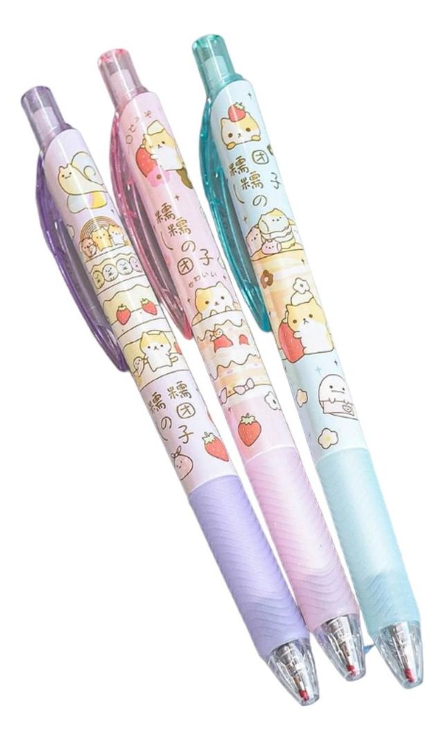 Set 6 Boligrafos Tinta Gel Negro Cute Kawaii 6 Diseños Color-5